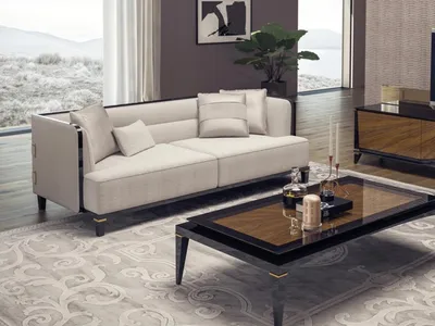 Produktbild von Wohnzimmer Modern Weiß Sofa Dreisitzer Couch Designer Polstermöbel