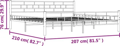 Produktbild von vidaXL Bettgestell Weiß Metall 200×200 cm