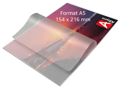 Imagen del producto de 100 fundas laminadas Albyco, formato A5, 154x216 mm, grosor: 2x80 (160) μm