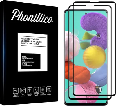 Image de Verre trempé pour Samsung Galaxy A51 [2 pièces] Protection d'écran Screen Protector avec bord noir Film anti-rayures verre résistant Phonillico®