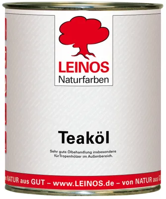 Produktbild von LEINOS Teaköl 223 – 0,75 Liter Holzschutzöl für außen, farblos, für Teak, Bangkirai & Tropenhölzer, imprägniert & frischt auf, pflanzliche Öle, offenporig, wasserabweisend, einfache Anwendung
