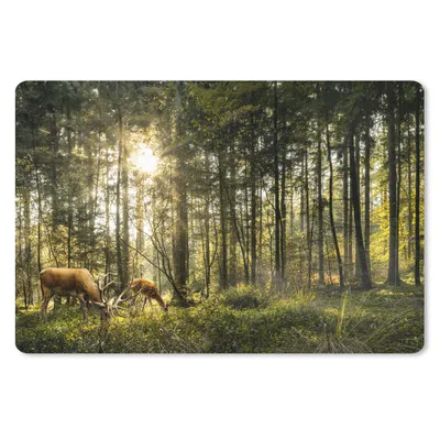 Produktbild von MuchoWow® Mauspad Mousepad Hirsche - Natur - Wald 27x18 cm - Mousepads - Maus Mat - Pad - Mausunterlage - Büroartikel - Desk Matten