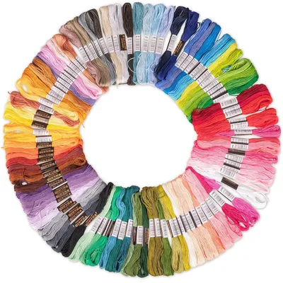 Stickgarn-Set, 100 Farben, 300 Stränge à 8 m, Kreuzstich, Basteln