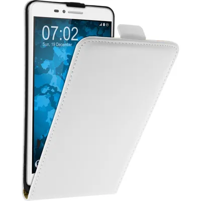 Produktbild von PhoneNatic Kunst-Lederhülle kompatibel mit Huawei Honor 5X - Flip-Case weiß + 2 Schutzfolien