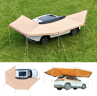 Zdjęcie produktu dla Markiza samochodowa VEVOR, markiza 270°, 6,08x4,25x2,10 m, żagiel przeciwsłoneczny, wodoodporna (UV50+), w tym torba transportowa, wolnostojąca markiza na każdą pogodę do SUV-a, vana, ciężarówki i kempingu