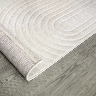Produktbild von Paco Home Teppich Wohnzimmer Kurzflor Skandi Boho Arche Bogen Einfarbig 3D Geometrisch 120x170 cm