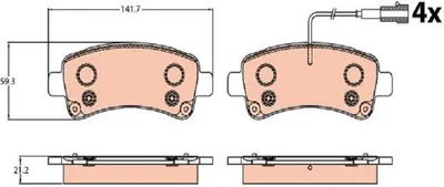Produktbild von Bremsbelagsatz, Scheibenbremse TRW GDB2106