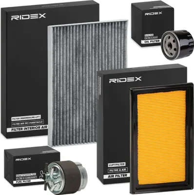 Produktbild von RIDEX Filterset Inspektionspaket Filtersatz für NISSAN Qashqai / Qashqai +2 I (J10, NJ10)