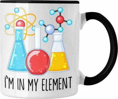Produktbild von Trendation - Chemiker Tasse Geschenk Im In My Element Kaffeetasse Chemie Student Lehrer (Schwarz)