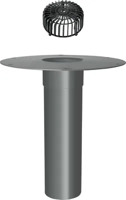 Produktbild von Flachdachablauf mit Flansch aus Hart-PVC und Kiesfang DN70
