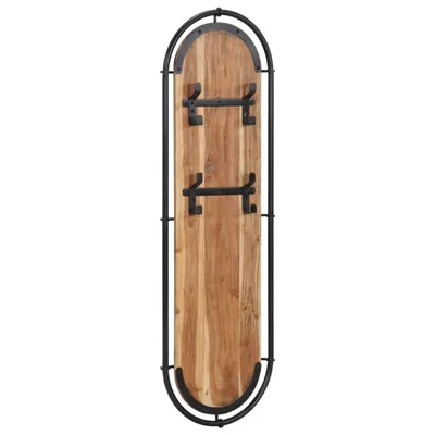 Produktbild von vidaXL Wandgarderoben mit 4 Haken 2 Stk. Massivholz Akazie