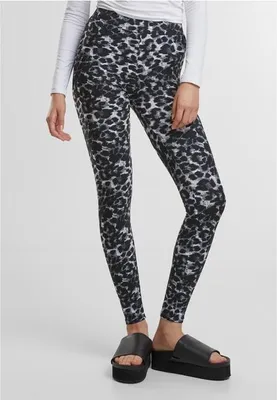Obrázek produktu pro Dámské leginy Urban Classics Ladies Soft AOP Leggings blackleo - S
