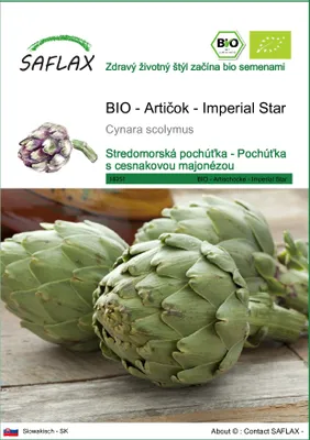 Obrázok produktu pre SAFLAX - BIO - Artičok - Imperial Star - Cynara scolymus - 5 Semená