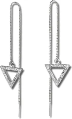 Produktbild von SilberDream weiß Ohrringe Dreieck offen Zirkonia 925 Silber Ohrhänger GSO433W