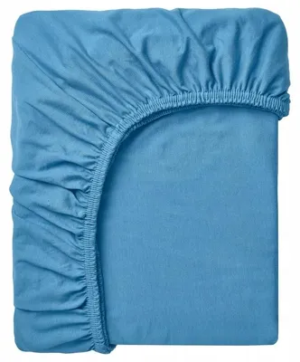 Produktbild von IKEA VARVIAL Spannbettlaken Baumwoll-Jersey Blau 90x200 cm