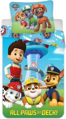 Zdjęcie produktu dla Paw Patrol pościel dziecięca pościel dziecięca 2 TLG zestaw poszwa na kołdrę 100x135 + poszewka na poduszkę 40x60 cm, 100% bawełna Oeko-Tex, Chase, Marshall, Rubble, Skye, Zuma i Rocky