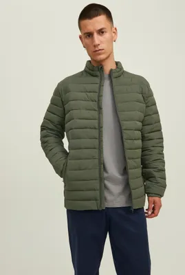 Produktbild von JACK&JONES Herren Jacke - JJERECYCLE PUFFER COLLAR, Kapuze, Einfarbig Grün M
