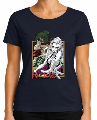 Productafbeelding van Kimetsu no Yaiba, Daki, Gyutaro, Demonen, Anime, Cadeau, Manga, Dames T-shirt, Marineblauw, Maat S