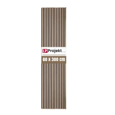 Zdjęcie produktu dla LP Projekt – panel ścienny z drewna 300 x 60 cm | Nowoczesny panel akustyczny 3D do pomieszczeń i biur | Dekoracyjny panel ścienny z drewna orzechowego, idealny do dekoracji ścian
