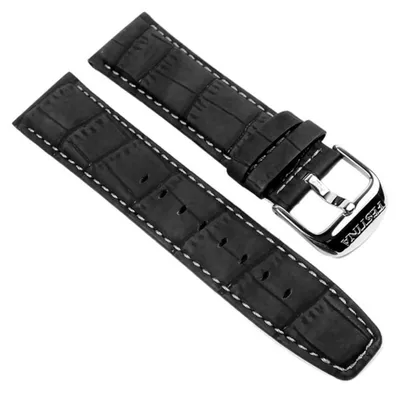 Produktbild von Festina Uhrenarmband Leder Fliegeroptik 23mm schwarz F16573/3 F16573/