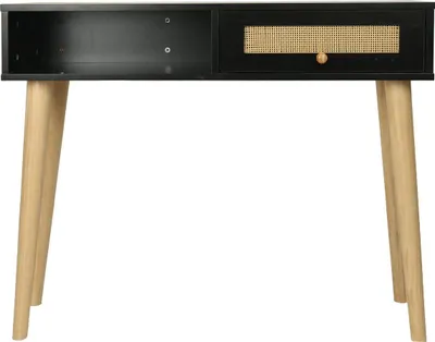 Produktbild von Konsole mit Rohrgefleicht "Marine" - 100 x 29 x 81 cm - Schwarz