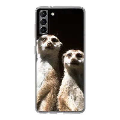 Produktbild von MuchoWow® Handyhülle Schutzhülle Hülle für Samsung Galaxy S21 Plus Schwarz - Erdmännchen - Tiere Silikon Softcase Handy Hülle - Handy-Tasche