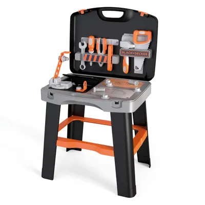 Produktbild von Smoby Black+Decker Werkbank im Koffer, tragbare Kinder Werkstatt, ab 3 Jahre