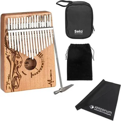 Produktbild von Sela SE 250 Kalimba Mahagoni 17 Peaceful Mind mitTuch