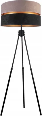Produktbild von Stehlampe Wohnzimmer Grau-Schwarz-Gold Stehleuchte Dreibeinstativ Standleuchte Design Modern E27 aus Serie N340 (N340-GRS)