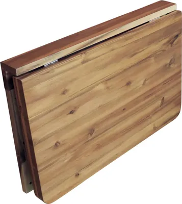 Produktbild von Wand-Klapptisch Hannah | 75 x 50 x 45 cm | Akazienholz massiv | Farbe: Natur | geölte Oberfläche | platzsparender Wandtisch/Laptoptisch | ideal als Holztisch für Küche, Esszimmer & Home-Office