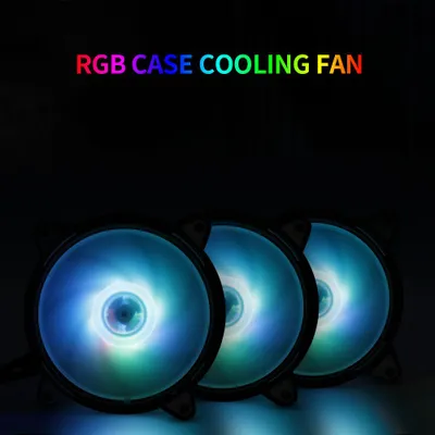 Obrázok produktu pre 12 cm RGB ventilátor do počítačového chladiča – tichý chladiaci ventilátor so nastaviteľným farebným RGB osvetlením