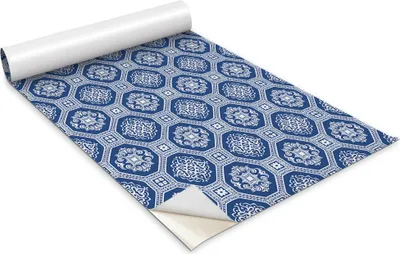 Zdjęcie produktu dla Folia samoprzylepna - Okleina meblowa - Dekoracyjna - Do mebli - Tapeta - Naklejka - Folia - Niebieskie płytki portugalskie - 100 x 50 cm