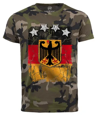 Produktbild von Cooles Herren Camo-Shirt WM Deutschland Fußball Design Sterne T-Shirt Neverless® camo L