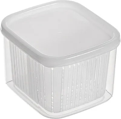 Image de Boîte de conservation pour fruits et légumes, 2 compartiments, organiseur de réfrigérateur pour oignons, gingembre et ail, transparent