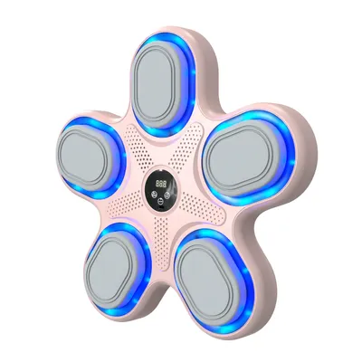 Produktbild von 2025 Musik-Boxmaschine mit Boxhandschuhen, smarte Bluetooth-Boxmaschine mit LED, wandmontiert, für Kinder, Fitness-Spielmaschine - Rosa.