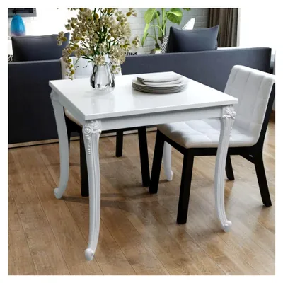 Produktbild von Esstisch 80x80x76 cm Hochglanz-Weiß Küchentisch Anstelltisch Bartisch Bistrotisch