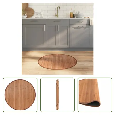 Obrázek produktu pro The Living Store Koberec kulatý přírodní 80 cm Bamboo