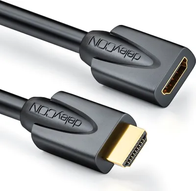 Produktbild von deleyCON 5m HDMI Verlängerung - Kompatibel zu HDMI 2.0a/b/1.4a - UHD 4K HDR 3D 1080p 2160p ARC - High Speed mit Ethernet - Schwarz