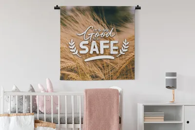 Produktbild von MuchoWow® Wandteppich Wandbehang Sprichwörter - 'Es ist so gut, sicher zu sein' - Zitate 90x90 cm Tapisserie Dekoration Wandtuch - Wandaufhänger