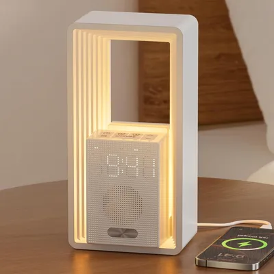 Produktbild von Sonnenaufgangswecker – Doppelwecker mit USB-Ladegerät, 9 Schlaftönen, Nachtlicht, dimmbarem Display und Auto-Timer fürs Schlafzimmer