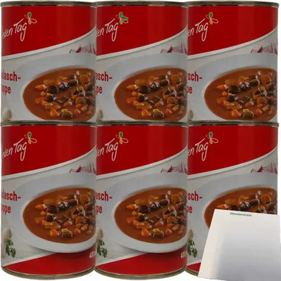 Produktbild von Jeden Tag Gulaschsuppe mit Rindfleisch 6er Pack (6x400ml Dose) + usy Block