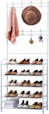 Obrázok produktu pre Herzberg 4-stupňový vešiak na kabáty a úložný regál do predsiene - 60x170 cm