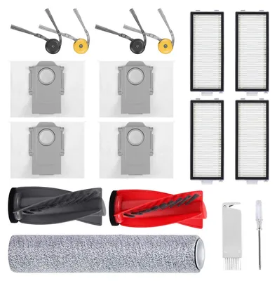 Produktbild von Ersatzteil-Set für Saugroboter mit Hauptbürste, Filtern, Seitenbürsten, Wischwalze und Staubbeuteln