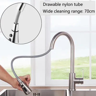 Produktbild von Küchenarmatur Ausziehbar Wasserhahn Küche Armatur Küche 360° Drehbar Wasserhahn Küche SUS304 Küchenwasserhahn
