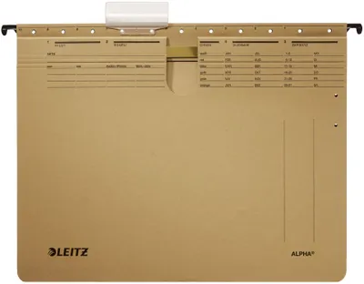 Image de Leitz 1914-00-00 1914 Dossier suspendu ALPHA® - agrafage professionnel, carton Natron, marron naturel