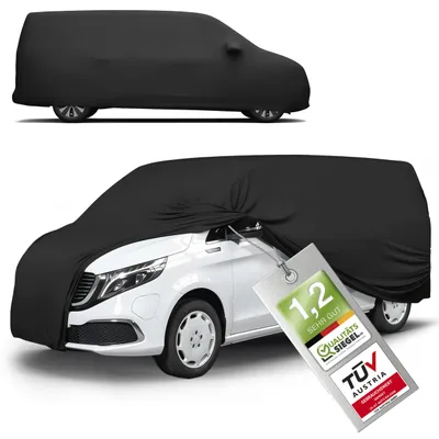 Produktbild von WALSER Premium Abdeckung Auto Indoor Stretch Plus Qualitätssieger * - Autoplane Indoor Abdeckplane Car Cover Auto Abdeckung Stoff Autogarage Größe 13 Bus schwarz