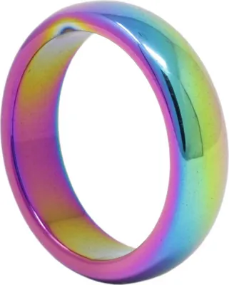 Ring-aus-Hämatit-6mm-glatt-multicolor