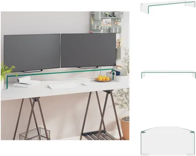 Immagine prodotto di vidaXL Tavolo TV/schermo in vetro trasparente 110x30x13 cm - Mobili TV