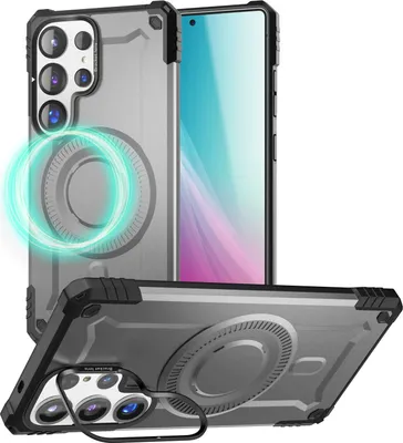 Zdjęcie produktu dla NALIA Magnetyczna obudowa pancerna do Samsung Galaxy S25 Ultra – do MagSafe i podstawki do aparatu – GRANITE (Outdoor) – marka z Berlina – Armor Titan Grey