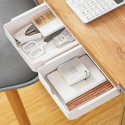Obrázek produktu pro Miniaturní organizér do zásuvky z plastu, bílý, sada 2 kusů